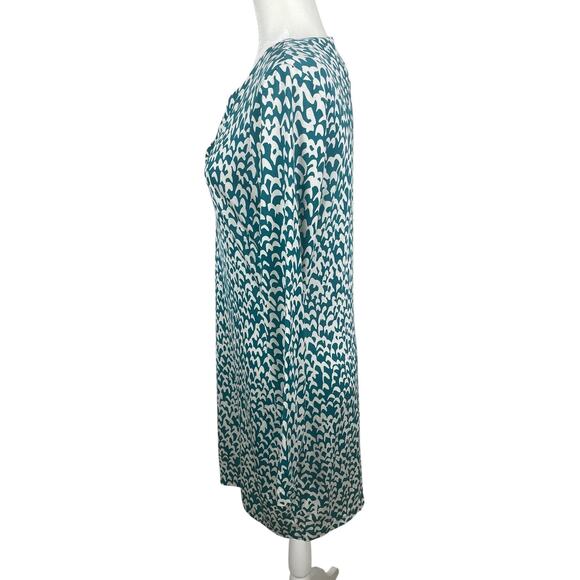 Diane Von Furstenberg Reina Long Sleeve Shift Dress 100% Silk Classic Size 8 - Picture 6 of 14